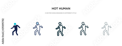 hot human icon in different style vector illustration. two colored and black hot human vector icons designed in filled, outline, line and stroke style can be used for web, mobile, ui