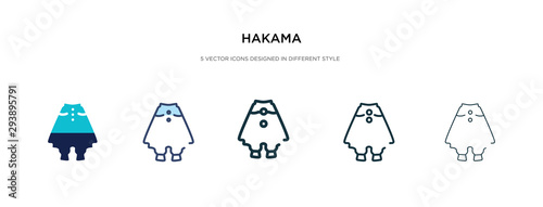 hakama icon in different style vector illustration. two colored and black hakama vector icons designed in filled  outline  line and stroke style can be used for web  mobile  ui