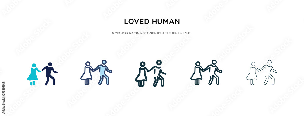 Plakat loved human icon in different style vector illustration. two colored and black loved human vector icons designed in filled, outline, line and stroke style can be used for web, mobile, ui