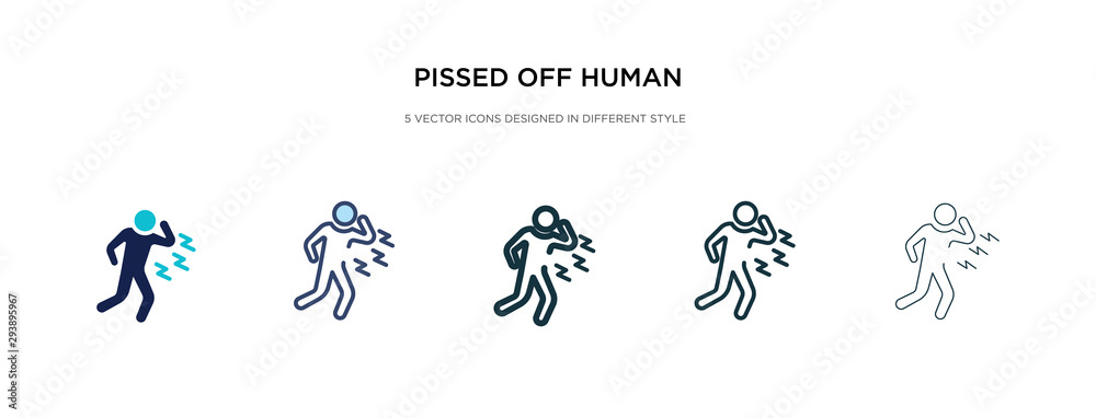 pissed off human icon in different style vector illustration. two colored and black pissed off human vector icons designed in filled, outline, line and stroke style can be used for web, mobile, ui