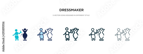 dressmaker icon in different style vector illustration. two colored and black dressmaker vector icons designed in filled, outline, line and stroke style can be used for web, mobile, ui