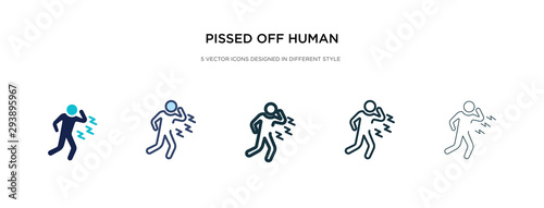pissed off human icon in different style vector illustration. two colored and black pissed off human vector icons designed in filled, outline, line and stroke style can be used for web, mobile, ui © zaurrahimov