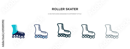 roller skater icon in different style vector illustration. two colored and black roller skater vector icons designed in filled, outline, line and stroke style can be used for web, mobile, ui