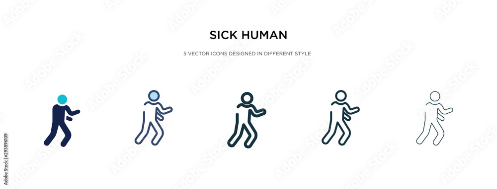 sick human icon in different style vector illustration. two colored and black sick human vector icons designed in filled, outline, line and stroke style can be used for web, mobile, ui sick human icon in different style vector illustration. two colored and black sick human vector icons designed in filled, outline, line and stroke style can be used for web, mobile, ui