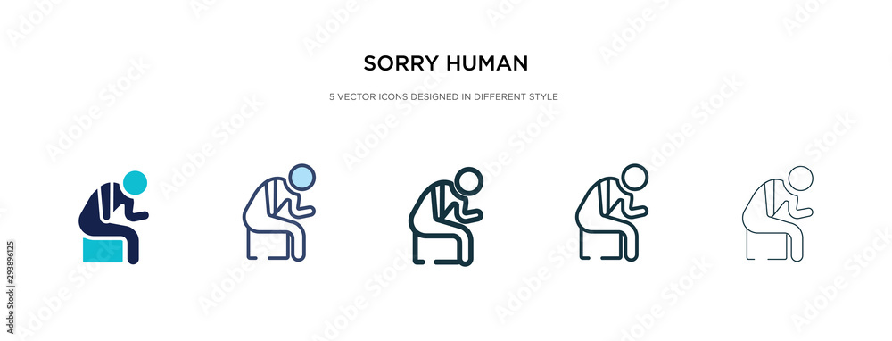 sorry human icon in different style vector illustration. two colored and black sorry human vector icons designed in filled, outline, line and stroke style can be used for web, mobile, ui