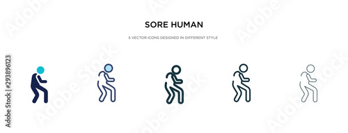 sore human icon in different style vector illustration. two colored and black sore human vector icons designed in filled, outline, line and stroke style can be used for web, mobile, ui