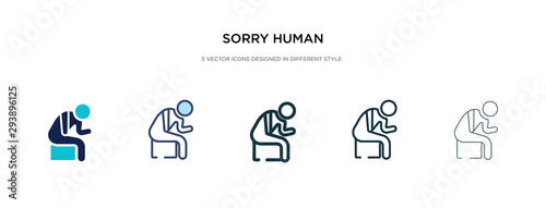 sorry human icon in different style vector illustration. two colored and black sorry human vector icons designed in filled, outline, line and stroke style can be used for web, mobile, ui