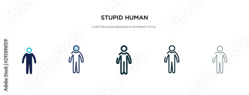 stupid human icon in different style vector illustration. two colored and black stupid human vector icons designed in filled, outline, line and stroke style can be used for web, mobile, ui
