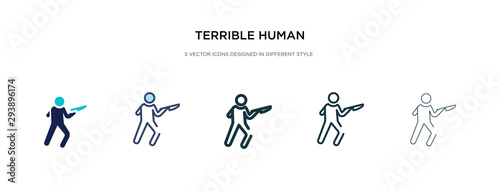terrible human icon in different style vector illustration. two colored and black terrible human vector icons designed in filled, outline, line and stroke style can be used for web, mobile, ui