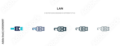 lan icon in different style vector illustration. two colored and black lan vector icons designed in filled, outline, line and stroke style can be used for web, mobile, ui
