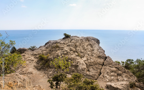 Sea horizon over the cliff.