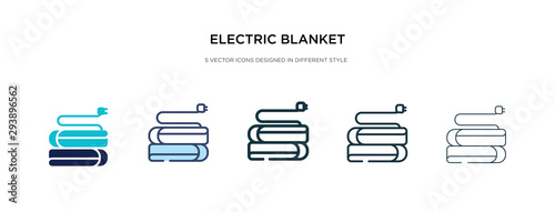electric blanket icon in different style vector illustration. two colored and black electric blanket vector icons designed in filled, outline, line and stroke style can be used for web, mobile, ui