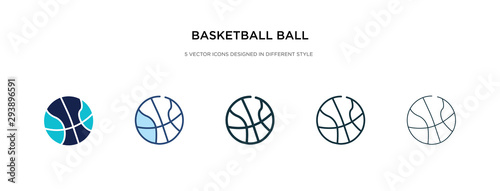 basketball ball icon in different style vector illustration. two colored and black basketball ball vector icons designed in filled, outline, line and stroke style can be used for web, mobile, ui