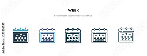 week icon in different style vector illustration. two colored and black week vector icons designed in filled, outline, line and stroke style can be used for web, mobile, ui