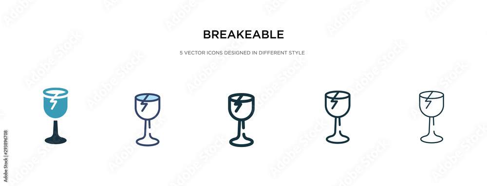 breakeable icon in different style vector illustration. two colored and black breakeable vector icons designed in filled, outline, line and stroke style can be used for web, mobile, ui breakeable icon in different style vector illustration. two colored and black breakeable vector icons designed in filled, outline, line and stroke style can be used for web, mobile, ui