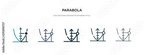 parabola icon in different style vector illustration. two colored and black parabola vector icons designed in filled, outline, line and stroke style can be used for web, mobile, ui