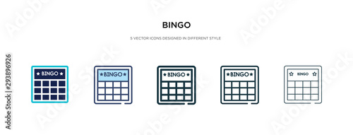 bingo icon in different style vector illustration. two colored and black bingo vector icons designed in filled, outline, line and stroke style can be used for web, mobile, ui