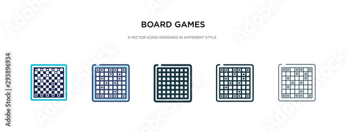board games icon in different style vector illustration. two colored and black board games vector icons designed in filled, outline, line and stroke style can be used for web, mobile, ui