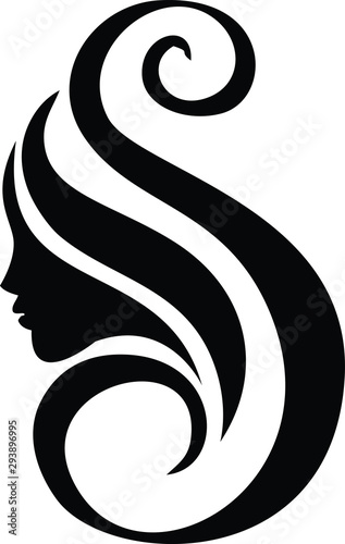 Hair Salon Logo Vector Silhouette 