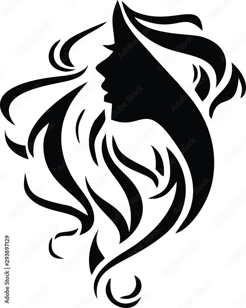 Hair Salon Logo Vector Silhouette Hair Salon Logo Vector Silhouette