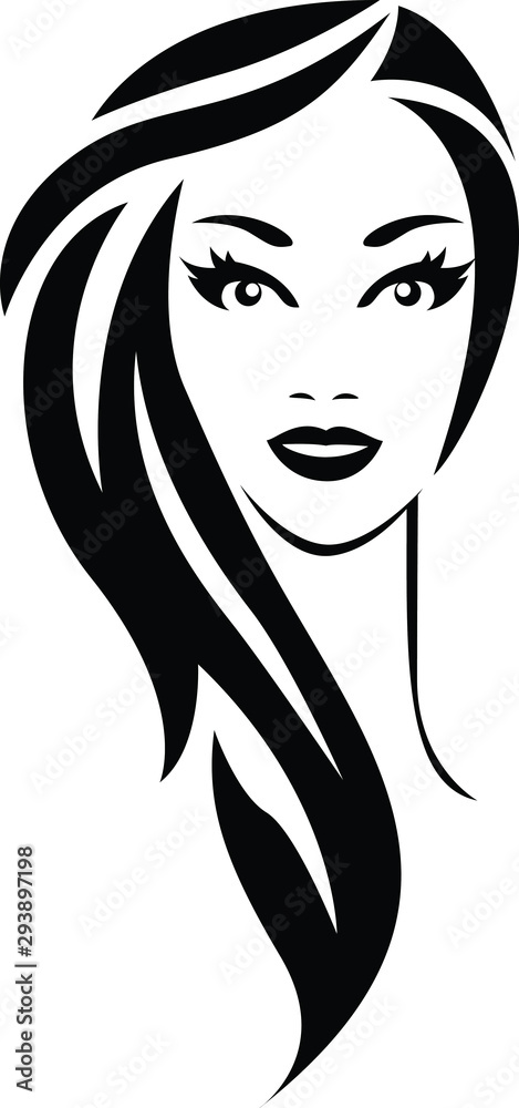 Hair Salon Logo Vector Silhouette 
