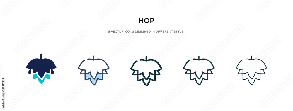 hop icon in different style vector illustration. two colored and black hop vector icons designed in filled, outline, line and stroke style can be used for web, mobile, ui