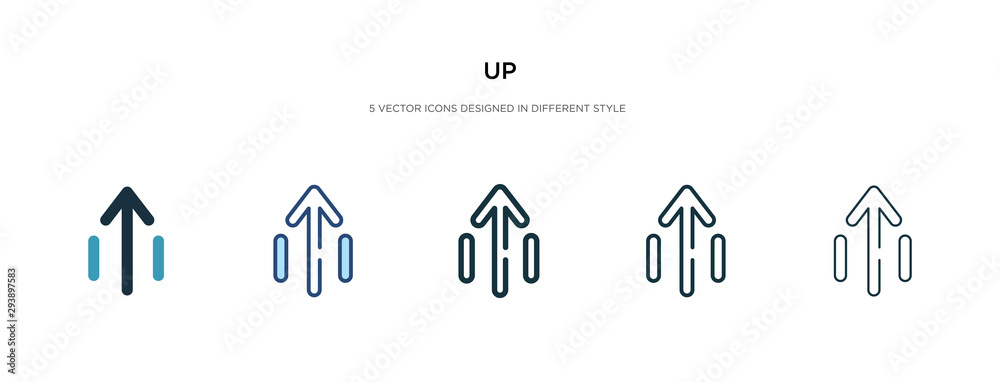up icon in different style vector illustration. two colored and black up vector icons designed in filled, outline, line and stroke style can be used for web, mobile, ui