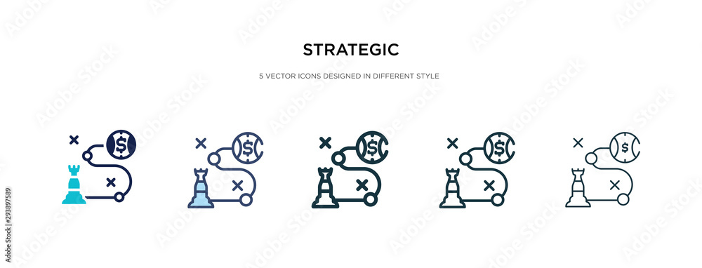 strategic icon in different style vector illustration. two colored and black strategic vector icons designed in filled, outline, line and stroke style can be used for web, mobile, ui strategic icon in different style vector illustration. two colored and black strategic vector icons designed in filled, outline, line and stroke style can be used for web, mobile, ui