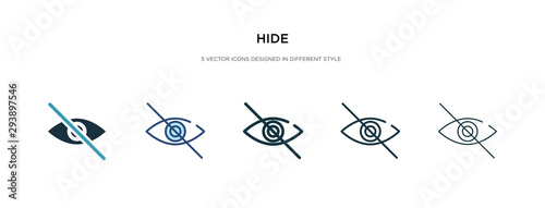 hide icon in different style vector illustration. two colored and black hide vector icons designed in filled, outline, line and stroke style can be used for web, mobile, ui