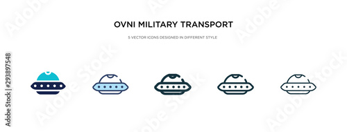 ovni military transport icon in different style vector illustration. two colored and black ovni military transport vector icons designed in filled, outline, line and stroke style can be used for