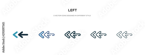 left icon in different style vector illustration. two colored and black left vector icons designed in filled, outline, line and stroke style can be used for web, mobile, ui