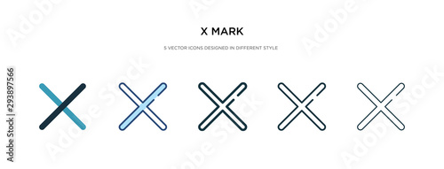 x mark icon in different style vector illustration. two colored and black x mark vector icons designed in filled, outline, line and stroke style can be used for web, mobile, ui