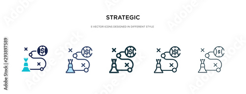 strategic icon in different style vector illustration. two colored and black strategic vector icons designed in filled, outline, line and stroke style can be used for web, mobile, ui