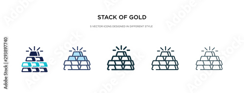 stack of gold icon in different style vector illustration. two colored and black stack of gold vector icons designed in filled, outline, line and stroke style can be used for web, mobile, ui © zaurrahimov