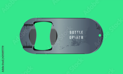 Vector Bottle Opener on Green background