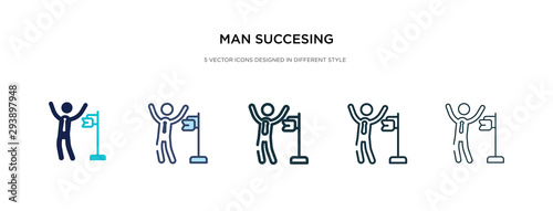 man succesing icon in different style vector illustration. two colored and black man succesing vector icons designed in filled, outline, line and stroke style can be used for web, mobile, ui