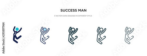success man icon in different style vector illustration. two colored and black success man vector icons designed in filled, outline, line and stroke style can be used for web, mobile, ui
