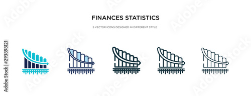 Tableau sur toile finances statistics descending bars graphic icon in different style vector illustration