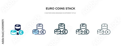 euro coins stack icon in different style vector illustration. two colored and black euro coins stack vector icons designed in filled, outline, line and stroke style can be used for web, mobile, ui