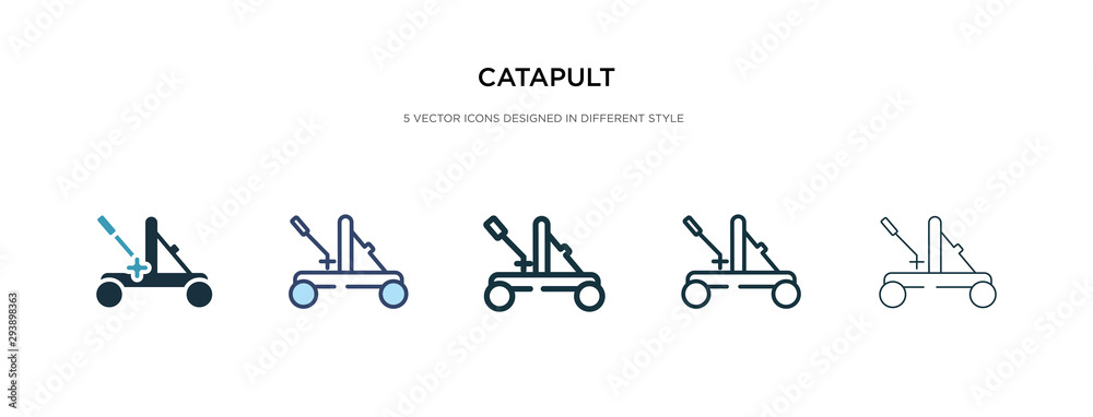 catapult icon in different style vector illustration. two colored and black catapult vector icons designed in filled, outline, line and stroke style can be used for web, mobile, ui catapult icon in different style vector illustration. two colored and black catapult vector icons designed in filled, outline, line and stroke style can be used for web, mobile, ui