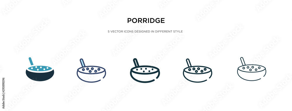 porridge icon in different style vector illustration. two colored and black porridge vector icons designed in filled, outline, line and stroke style can be used for web, mobile, ui porridge icon in different style vector illustration. two colored and black porridge vector icons designed in filled, outline, line and stroke style can be used for web, mobile, ui