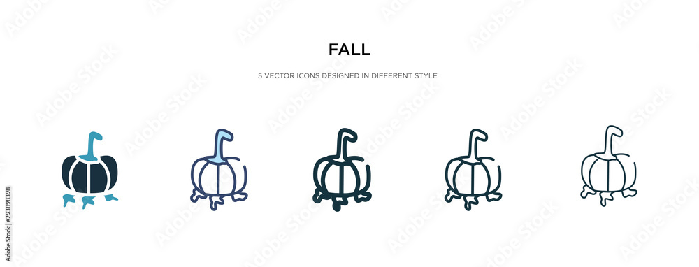 fall icon in different style vector illustration. two colored and black fall vector icons designed in filled, outline, line and stroke style can be used for web, mobile, ui