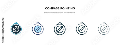 compass pointing north icon in different style vector illustration. two colored and black compass pointing north vector icons designed in filled, outline, line and stroke style can be used for web,
