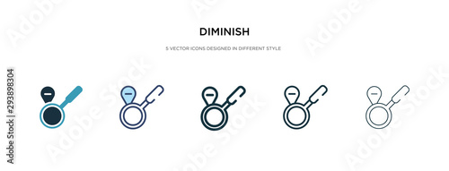 diminish icon in different style vector illustration. two colored and black diminish vector icons designed in filled, outline, line and stroke style can be used for web, mobile, ui