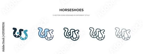 horseshoes icon in different style vector illustration. two colored and black horseshoes vector icons designed in filled, outline, line and stroke style can be used for web, mobile, ui