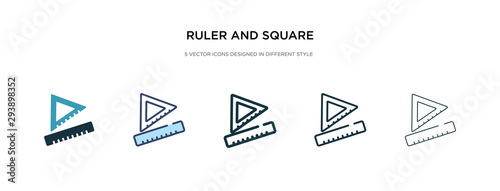 ruler and square measuring tools icon in different style vector illustration. two colored and black ruler and square measuring tools vector icons designed in filled, outline, line stroke style can