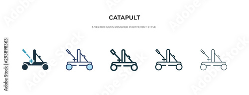 Canvas Print catapult icon in different style vector illustration