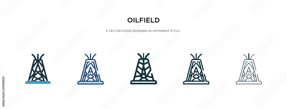 oilfield icon in different style vector illustration. two colored and black oilfield vector icons designed in filled, outline, line and stroke style can be used for web, mobile, ui