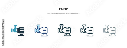 pump icon in different style vector illustration. two colored and black pump vector icons designed in filled, outline, line and stroke style can be used for web, mobile, ui