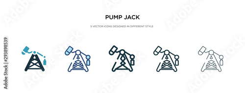 pump jack icon in different style vector illustration. two colored and black pump jack vector icons designed in filled, outline, line and stroke style can be used for web, mobile, ui